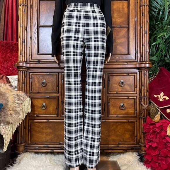 Iman 360 Slimming Plaid Baby Bell Ponte Pant - Picture 1 of 9